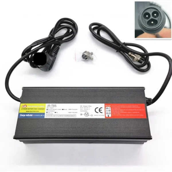 83V 5A GX-16 3 PIN INSULATED CONNECTOR FAST CHARGER FOR 72V BATTERY